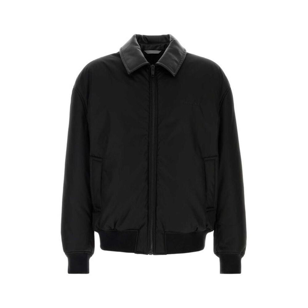 Balenciaga Men Black Nylon Bomber Jacket